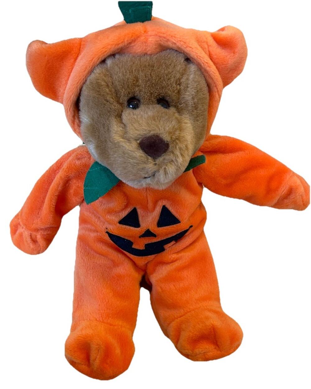 VTG Halloween Pumpkin Teddy Bear Jack o Lantern 12" 1998 “GAC” Mint Condition
